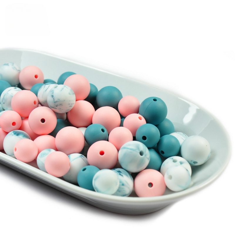 Cuentas sueltas de silicona de color redondo de 100 piezas al por mayor